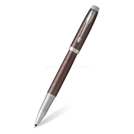 PARKER IM Premium Rollerball Pen Brown CT - ปากกาโรลเลอร์บอลป๊ากเกอร์ ไอเอ็มพรีเมี่ยม บราวน์ ซีที สีน้ำตาลคลิปเงิน